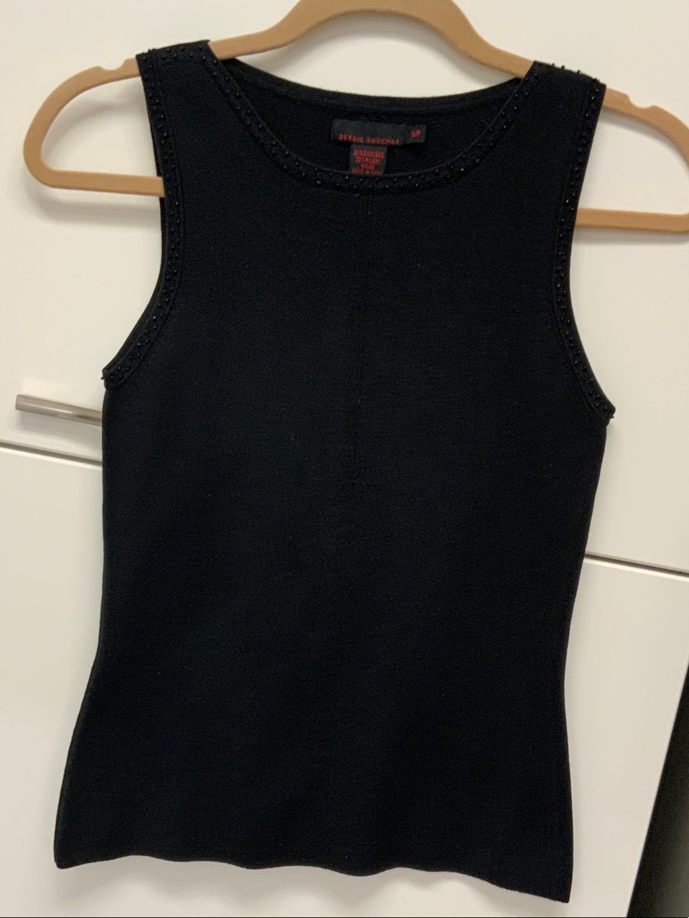 Special Black Beaded-Trim Knit Tank size Small